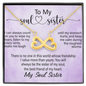 To My Soul Sister, Infinity Hearts Necklace With You Will Always Be The Sister Of My Soul, The Best Friend Of My Heart Message Card, Necklace for Her, Birthday, Gift For Her, Jewelry For Her