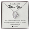 To My Beautiful Future Wife, Forever Love Necklace With I'll Keep Choosing You Message Card, Pendant For Her, Birthday, Anniversary, Gift For Her, Customized Message Card With Loved One Name