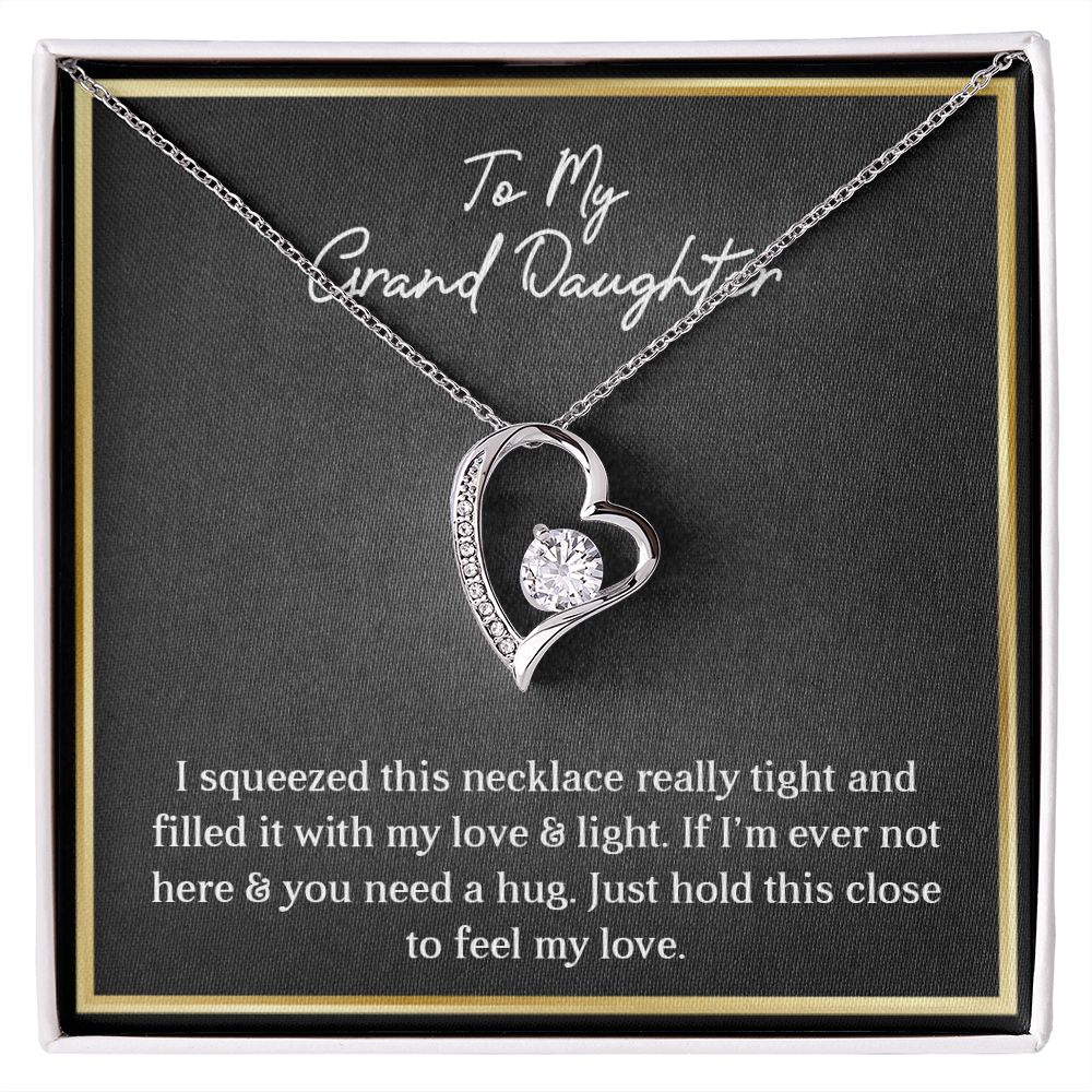 MY GRANDDAUGHTER, FOREVER LOVE NECKLACE WITH MESSAGE CARD FOR GRANDDAUGHTER, BIRTHDAY GIFT FOR HER, FROM GRANDMA/GRANDPA