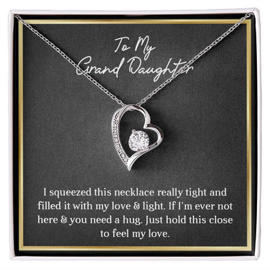 MY GRANDDAUGHTER, FOREVER LOVE NECKLACE WITH MESSAGE CARD FOR GRANDDAUGHTER, BIRTHDAY GIFT FOR HER, FROM GRANDMA/GRANDPA