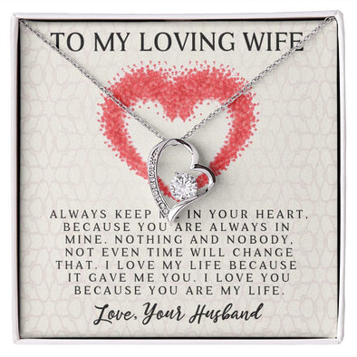 Forever Love Necklace, My Loving Wife, Necklace With Message Card, Birthday Gift For Her