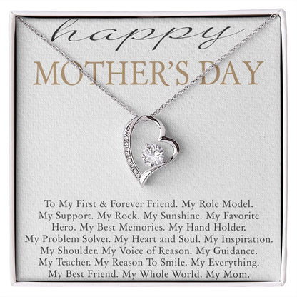 HAPPY MOTHERS DAY, FOREVER LOVE NECKLACE FOR MOM, NECKLACE WITH MESSAGE CARD, BIRTHDAY, MOTHER'S DAY GIFT FOR HER