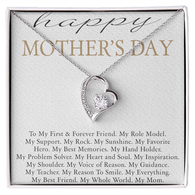 HAPPY MOTHERS DAY, FOREVER LOVE NECKLACE FOR MOM, NECKLACE WITH MESSAGE CARD, BIRTHDAY, MOTHER'S DAY GIFT FOR HER