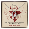 To My Wife, Forever Love Necklace With I Want To Hold Your Hand And Message Card, Anniversary, Birthday, Gift For Her, Jewelry For Her, Pendant For Her, Customized Message Card With Loved One Name