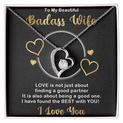 Forever Love Necklace, Badass Wife, Necklace With Message Card, Birthday Gift For Her