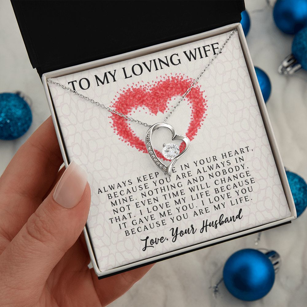 Forever Love Necklace, My Loving Wife, Necklace With Message Card, Birthday Gift For Her