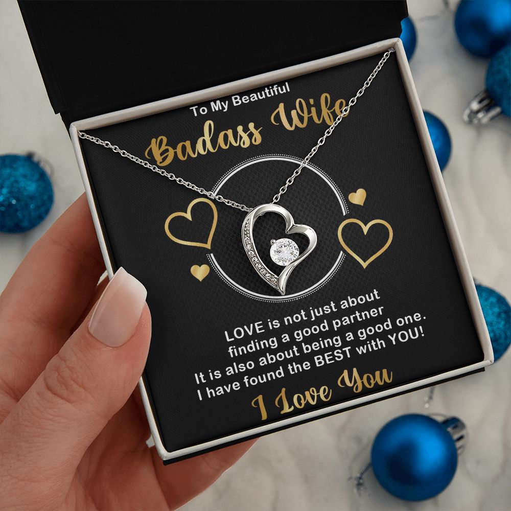 Forever Love Necklace, Badass Wife, Necklace With Message Card, Birthday Gift For Her