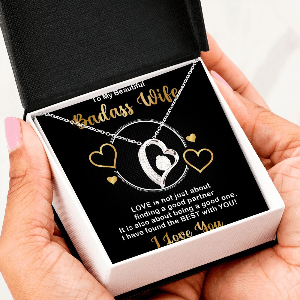 Forever Love Necklace, Badass Wife, Necklace With Message Card, Birthday Gift For Her