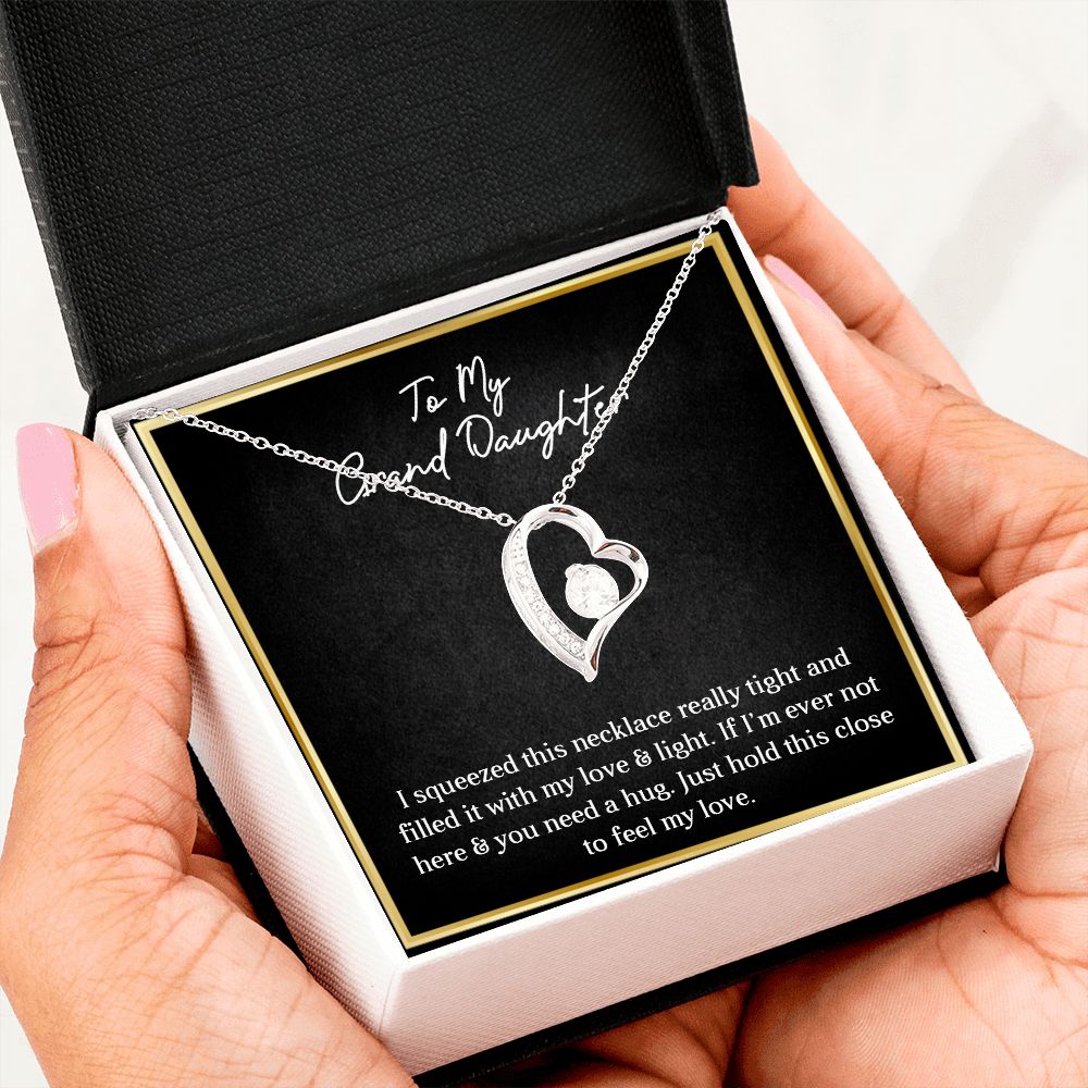 MY GRANDDAUGHTER, FOREVER LOVE NECKLACE WITH MESSAGE CARD FOR GRANDDAUGHTER, BIRTHDAY GIFT FOR HER, FROM GRANDMA/GRANDPA