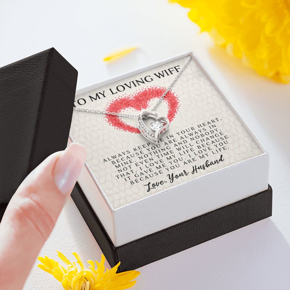 Forever Love Necklace, My Loving Wife, Necklace With Message Card, Birthday Gift For Her