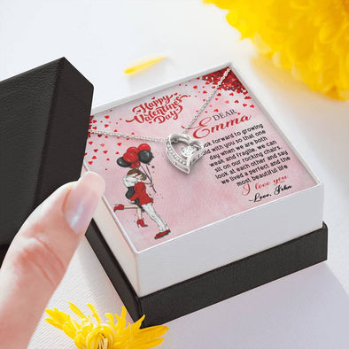 My Dear Wife, We Lived Most Beautiful Life Message Card For Wife, Couple Collection, Birthday, Customized Pendant, Heart Shape Forever Love Necklace For Her