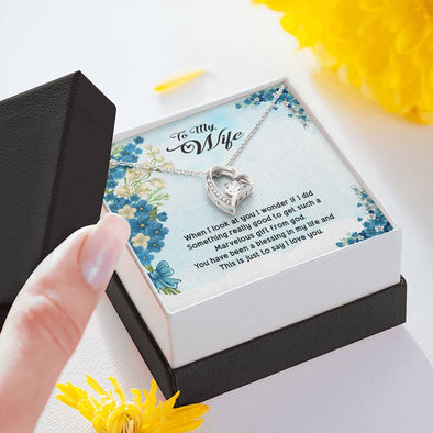 Couple Gifts, Forever Love Heart Necklace With Message Card, Jewelry For Her, Gift For Valentine's Day, Christmas, Anniversary, Gold/Silver Necklace From Husband