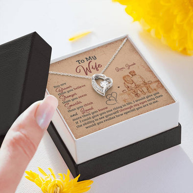 To My Wife, You Are Smarter Than You Think, Heart Shape Love Necklace For Her, Jewelry For Her, Necklace With Message Card, Accessories, Personalized Gift