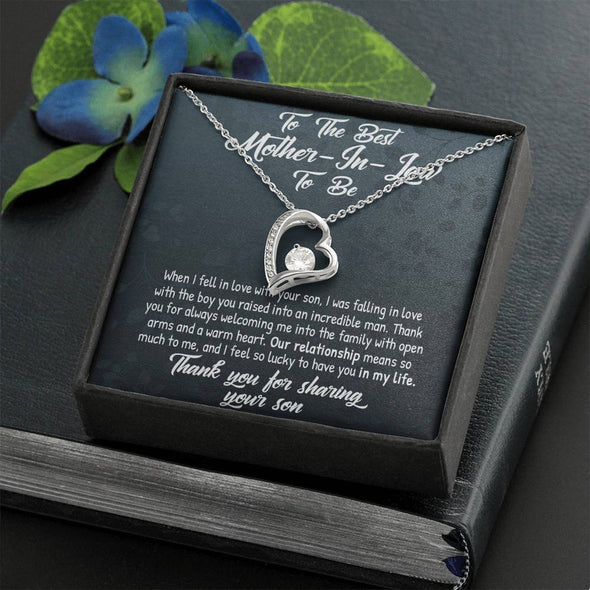 Mother In Law Necklace With Message Card, You Are Different Than My Mom, Mother's Day Necklace, Heart Necklace, Birthday Gift, Christmas Gift, Mother in Law Jewelry