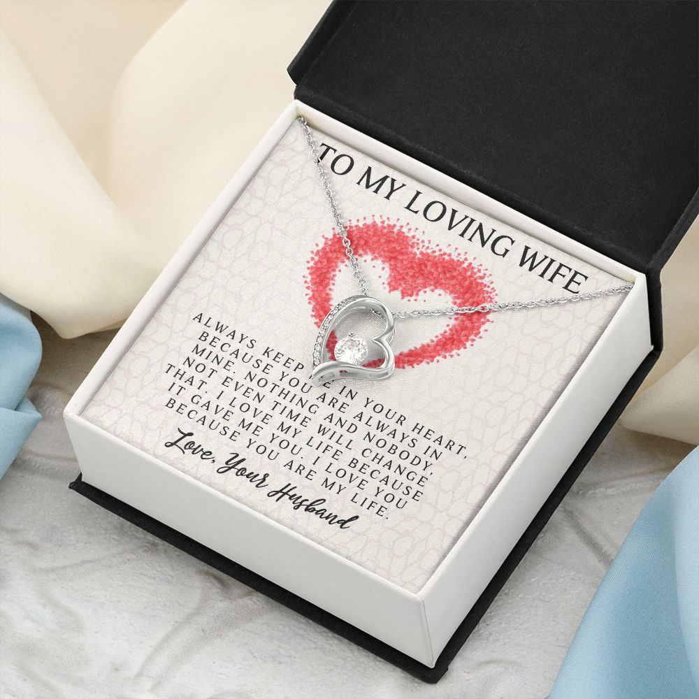 Forever Love Necklace, My Loving Wife, Necklace With Message Card, Birthday Gift For Her