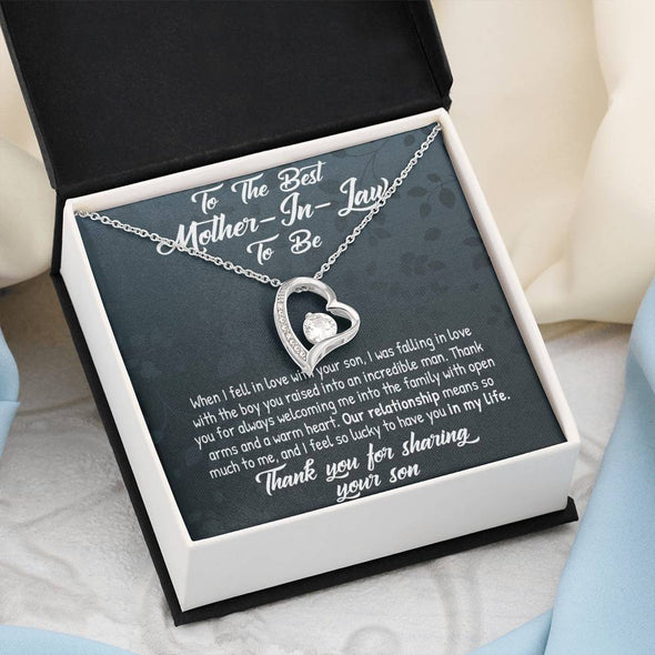Mother In Law Necklace With Message Card, You Are Different Than My Mom, Mother's Day Necklace, Heart Necklace, Birthday Gift, Christmas Gift, Mother in Law Jewelry