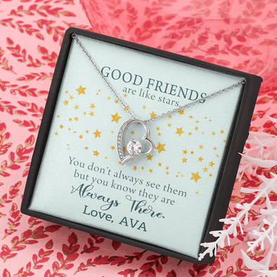 To My Good Friends, Forever Love Necklace With You Know They Are Always There Message Card, Birthday, Gift For Her, Necklace for Her, Jewelry For Her, Customized Message Card