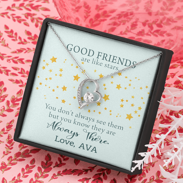 To My Good Friends, Forever Love Necklace With You Know They Are Always There Message Card, Birthday, Gift For Her, Necklace for Her, Jewelry For Her, Customized Message Card