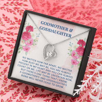 To My Godmother, Forever Love Necklace With Our Bond Will Never Cease To Grow Message Card, Mother's Day Gift, Pendant For Her, Birthday, Anniversary, Gift For Her, Jewelry For Her