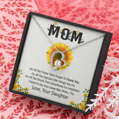 Mom, Forever Love Necklace With I Need To Say You I Love You Message Card, Anniversary, Mother's Day Gift From Daughter, Birthday, Pendant For Her, Jewelry For Her