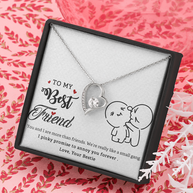 To My Best Friend, Forever Love Necklace With I Pinky Promise To Annoy You Forever Message Card, Birthday, Gift For Her, Jewelry For Her, Necklace for Her, Pendant For Her