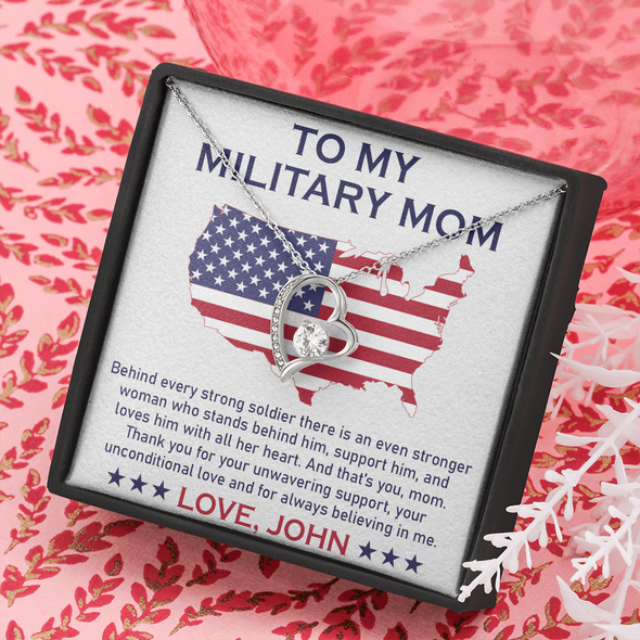 To My Military Mom, Forever Love Necklace, Birthday, Mother's Day, Christmas, Anniversary, Gift For Her Valentine's Day, Jewelry For Mom, Customized Pendant For Mom