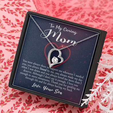 Caring Mom, Forever Love Necklace, Necklace For Her From Her Son, Birthday, Anniversary, Christmas, Mother's Day, Pendant For Her, Jewelry For Her, Gift For Her From Her Son