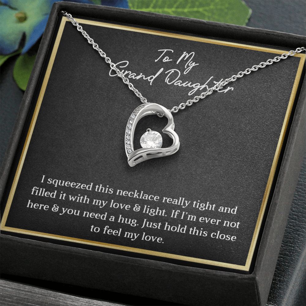 MY GRANDDAUGHTER, FOREVER LOVE NECKLACE WITH MESSAGE CARD FOR GRANDDAUGHTER, BIRTHDAY GIFT FOR HER, FROM GRANDMA/GRANDPA