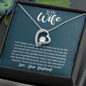 To My Wife, Forever Love Necklace With It Is A Gentle Love Full Of Understanding Message Card, Birthday, Anniversary, Gift For Her, Jewelry For Her, Pendant For Her