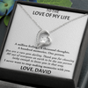 To Love Of My Life, Forever Love Necklace, Customized Pendant For Her, Birthday Gift, Christmas, Anniversary, Gift For Her, Valentine's Day, Jewelry For Her