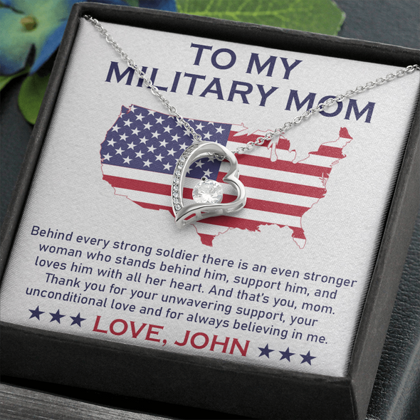 To My Military Mom, Forever Love Necklace, Birthday, Mother's Day, Christmas, Anniversary, Gift For Her Valentine's Day, Jewelry For Mom, Customized Pendant For Mom