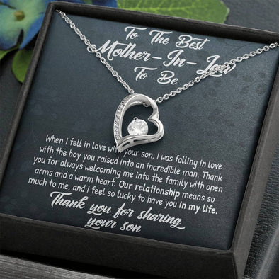 Mother In Law Necklace With Message Card, You Are Different Than My Mom, Mother's Day Necklace, Heart Necklace, Birthday Gift, Christmas Gift, Mother in Law Jewelry
