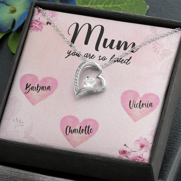 Mum Customized Pendant, Forever Love Necklace, Customized Pendant For Her, Mother's Day Gift, Birthday Gift, Christmas, Anniversary, Gift For Her, Valentine's Day, Jewelry For Her