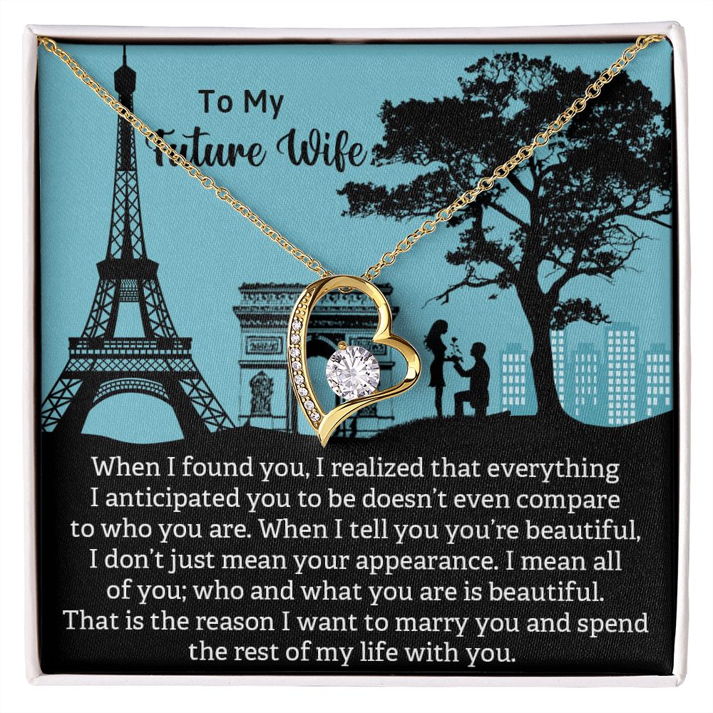 Forever Love Necklace, To My Future Wife, Necklace With Message Card, Birthday Gift For Her