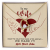 To My Wife, Forever Love Necklace With I Want To Hold Your Hand And Message Card, Anniversary, Birthday, Gift For Her, Jewelry For Her, Pendant For Her, Customized Message Card With Loved One Name