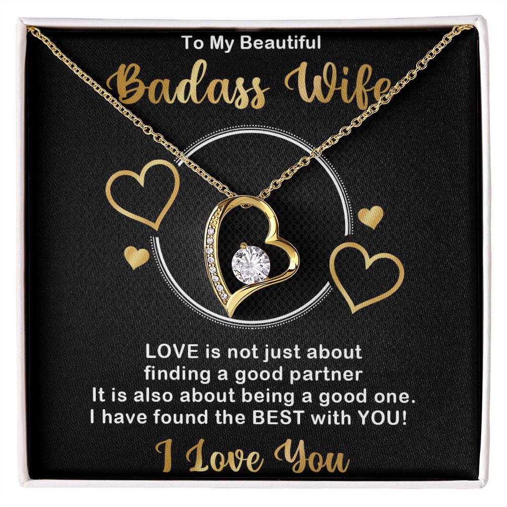 Forever Love Necklace, Badass Wife, Necklace With Message Card, Birthday Gift For Her