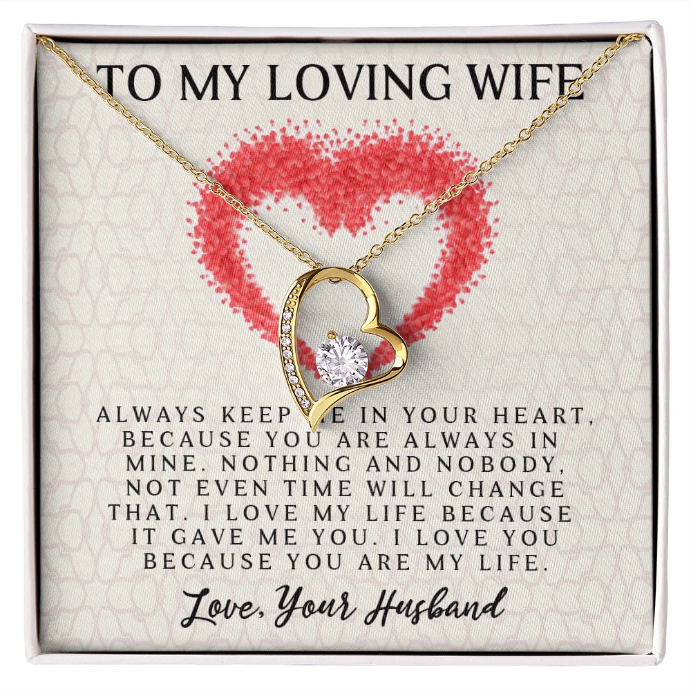 Forever Love Necklace, My Loving Wife, Necklace With Message Card, Birthday Gift For Her