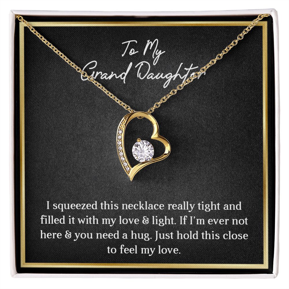 MY GRANDDAUGHTER, FOREVER LOVE NECKLACE WITH MESSAGE CARD FOR GRANDDAUGHTER, BIRTHDAY GIFT FOR HER, FROM GRANDMA/GRANDPA
