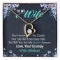 To My Wife, Forever Love Necklace With You Are My Queen Forever Message Card, Jewelry For Her, Anniversary, Birthday, Gift For Her, Pendant For Her