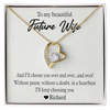 To My Beautiful Future Wife, Forever Love Necklace With I'll Keep Choosing You Message Card, Pendant For Her, Birthday, Anniversary, Gift For Her, Customized Message Card With Loved One Name