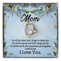 Mom, Forever Love Necklace With For All The Words That Sometimes Go Unspoken Message Card, Jewelry For Her, Mother's Day Gift, Anniversary, Birthday Gift For Her, Pendant For Her