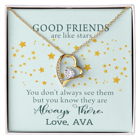To My Good Friends, Forever Love Necklace With You Know They Are Always There Message Card, Birthday, Gift For Her, Necklace for Her, Jewelry For Her, Customized Message Card