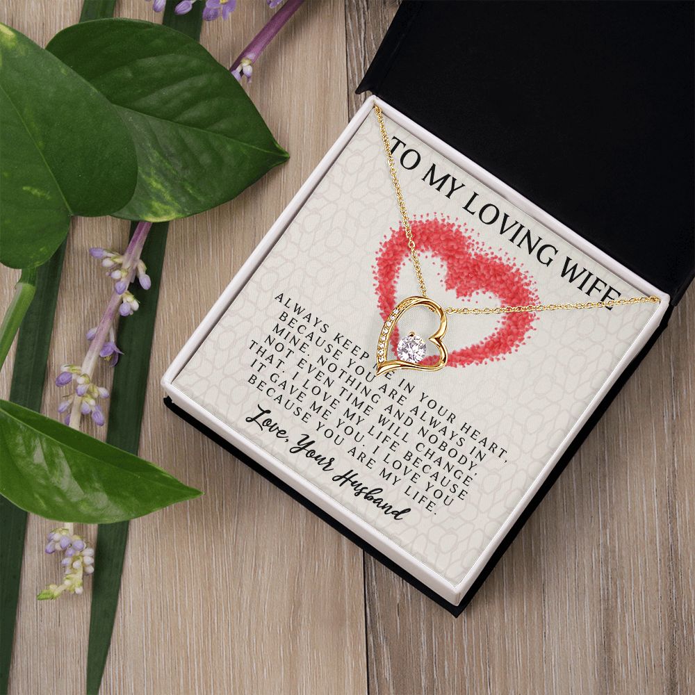 Forever Love Necklace, My Loving Wife, Necklace With Message Card, Birthday Gift For Her
