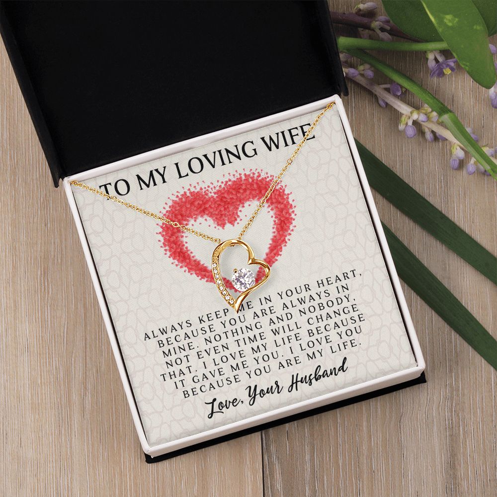 Forever Love Necklace, My Loving Wife, Necklace With Message Card, Birthday Gift For Her