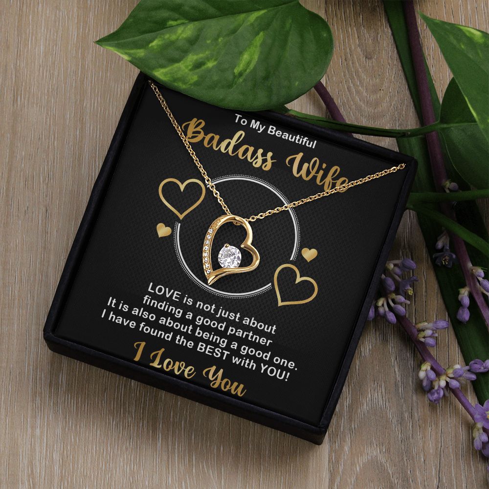 Forever Love Necklace, Badass Wife, Necklace With Message Card, Birthday Gift For Her