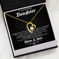 TO OUR BEAUTIFUL DAUGHTER, FOREVER LOVE NECKLACE WITH MESSAGE CARD, FROM MOM AND DAD, BIRTHDAY AND DAUGHTERS DAY GIFT FOR HER