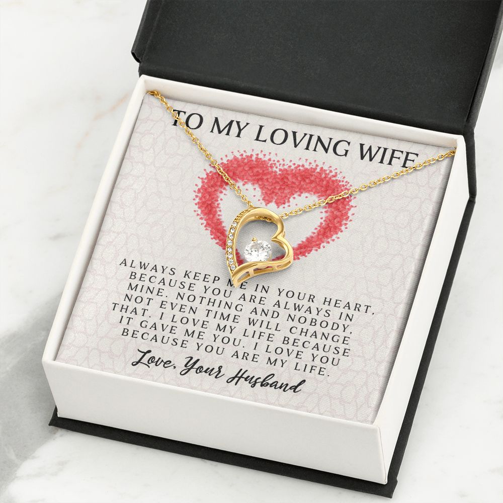 Forever Love Necklace, My Loving Wife, Necklace With Message Card, Birthday Gift For Her