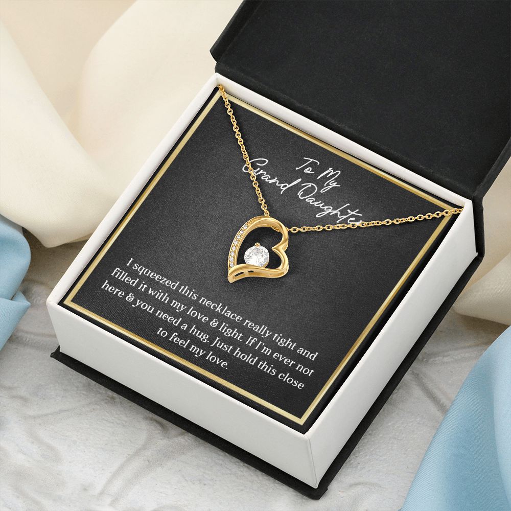 MY GRANDDAUGHTER, FOREVER LOVE NECKLACE WITH MESSAGE CARD FOR GRANDDAUGHTER, BIRTHDAY GIFT FOR HER, FROM GRANDMA/GRANDPA