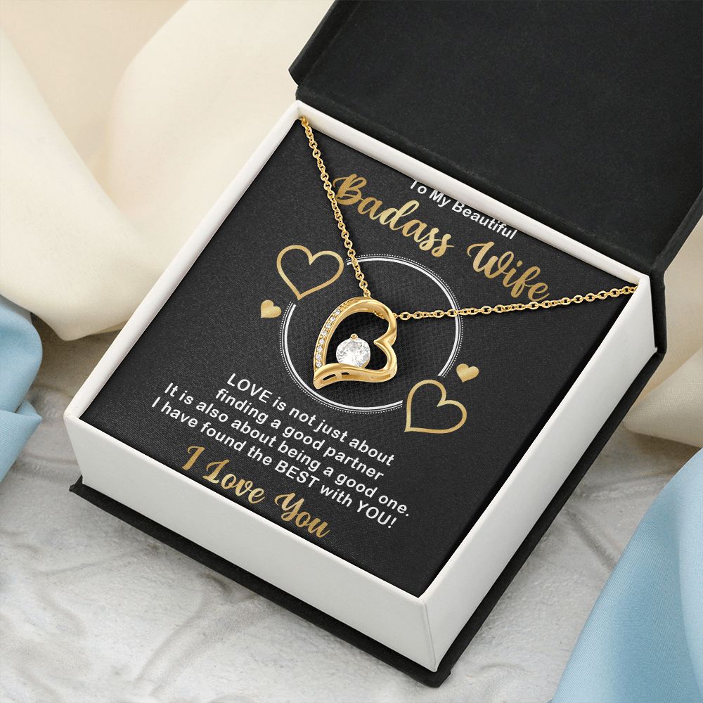 Forever Love Necklace, Badass Wife, Necklace With Message Card, Birthday Gift For Her
