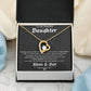 TO OUR BEAUTIFUL DAUGHTER, FOREVER LOVE NECKLACE WITH MESSAGE CARD, FROM MOM AND DAD, BIRTHDAY AND DAUGHTERS DAY GIFT FOR HER